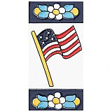 Sevillano Flora Address Accents US Flag 2-1/8" x 4-3/8" Ceramic Wall Tile - Sold by the individual piece
