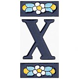 Sevillano Flora Address Letter X 2-1/8" x 4-3/8" Ceramic Wall Tile - Sold by the individual piece