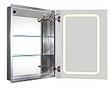 Medicinehaus Recessed Single Mirrored Door Medicine Cabinet with Outlet and LED Power Dimmer for Light