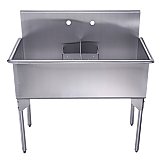 Pearlhaus Collection Double Bowl Commercial Freestanding 43" Utility Sink