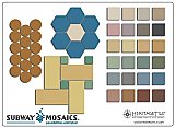 Subway Ceramics Unglazed Porcelain Mosaic Tile - Designer Series Sample Card
