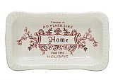 Stoneware Soap Dish or Plate with "No Place Like Home for the Holidays"