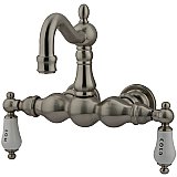 Kingston Brass CC1003T8 Vintage 3-3/8-Inch Wall Mount Tub Faucet, Brushed Nickel