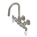 Kingston Brass CA5T8 Vintage 3-3/8" Tub Wall Mount Clawfoot Tub Faucet, Brushed Nickel