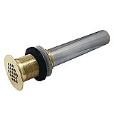 Kingston Brass KB4002 Grid Bathroom Sink Drain without Overflow, 17 Gauge, Polished Brass