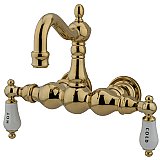 Kingston Brass CC1003T2 Vintage 3-3/8-Inch Wall Mount Tub Faucet, Polished Brass