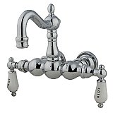 Kingston Brass CC1004T1 Vintage 3-3/8-Inch Wall Mount Tub Faucet, Polished Chrome