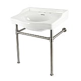 Kingston Brass VPB33088ST Victorian 30-Inch Console Sink with Stainless Steel Legs, Brushed Nickel