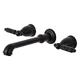 Kingston Brass KS7120GL 8" Center Wall Mount Bathroom Faucet, Matte Black