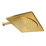 Kingston Brass KX8227CK Shower Scape 12" Rainfall Square Shower Head with 16" Shower Arm - Brushed Brass