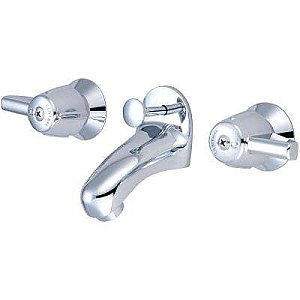 Central Brass Two Handle Slant Back Lavatory Sink Faucet - Polished Chrome