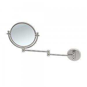 Gatco Swing-Arm Wall Mount Beveled Shaving Mirror - Satin Nickel