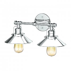 Modern Farmhouse Retro Double Sconce - Polished Chrome