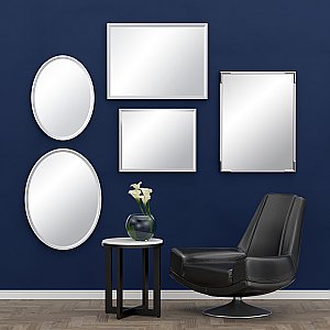Gatco Chrome Flush Mount Large Oval Mirror 25"x 33"