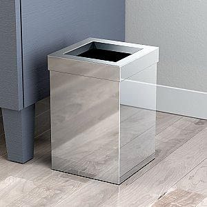 Square Waste Basket - Chrome