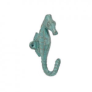 Verdigris Seahorse Cast Iron Wall Hook