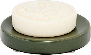 Eco Ceramic Soap Dish for Bathroom Countertop or Kitchen Sink - Moss Green