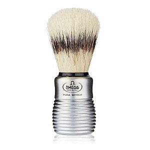Omega of Italy Boar Bristle Shave Brush with Aluminum Handle