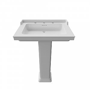 Valarte Pedestal Lavatory Bathroom Sink - 26" Wide - Single Hole Drilling
