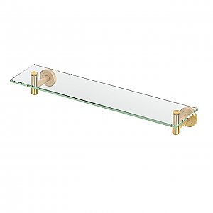 Latitude 2 Glass Shelf- Brushed Brass