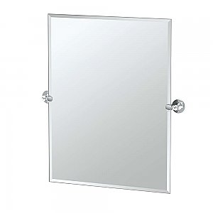 Cafe Large Frameless Rectangular Mirror - Chrome