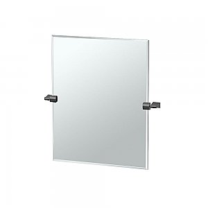 Bleu Solid Brass 24" Frameless Rectangle Mirror - Matte Black