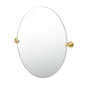 Designer II Large Oval Mirror - Brushed Brass
