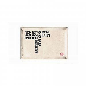 Rectangular Glass Tray - Small -Be Happy