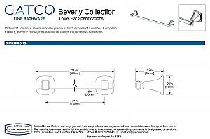 Beverly 24" Towel Bar - Polished Nickel