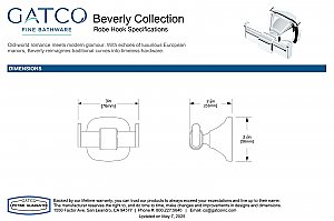 Beverly Bath Robe Hook - Polished Nickel