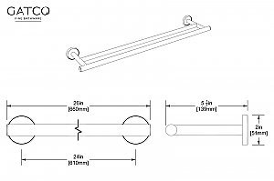 Sky 24" Double Towel Bar - Chrome
