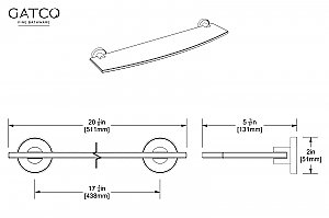 Sky 20" Vanity Glass Shelf - Chrome