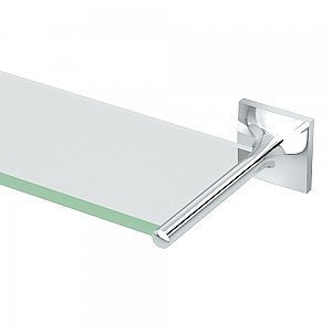 Waterline Solid Brass Vanity Glass Shelf - Chrome