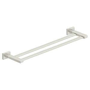 Modern Geometric 24" Double Towel Bar - Polished Nickel
