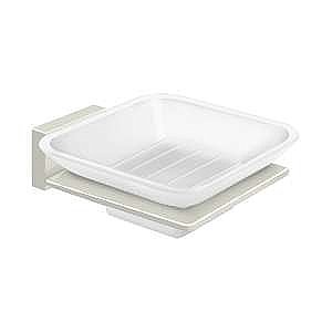 Modern Geometric Soap Dish with Glass - Polished Nickel