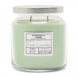 Stonewall Home Fresh Cucumber Medium Apothecary Jar Double Wick Candle - 13.75 oz.