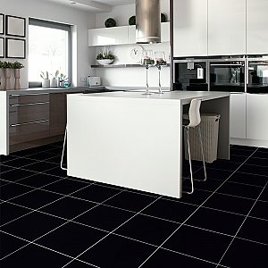 Klavier Matte Black 17-7/8" x 17-7/8" Porcelain Floor & Wall Tile - 5 Tiles Per Case - 11.25 Sq. Ft.