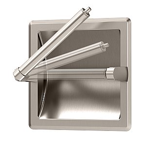 Recessed Pivoting Tissue Holder - Satin Nickel