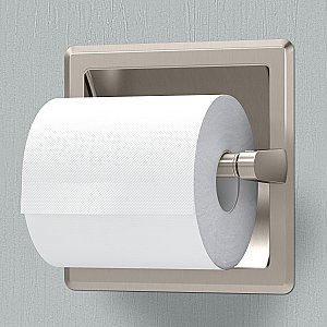 Recessed Pivoting Tissue Holder - Satin Nickel