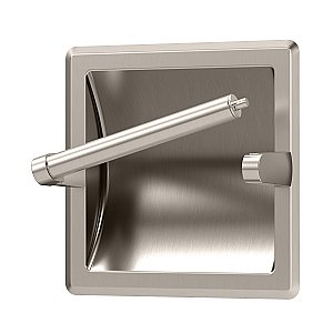 Recessed Pivoting Tissue Holder - Satin Nickel