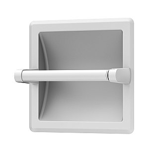Recessed Pivoting Tissue Holder - Matte White