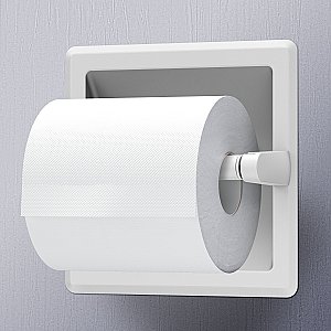 Recessed Pivoting Tissue Holder - Matte White
