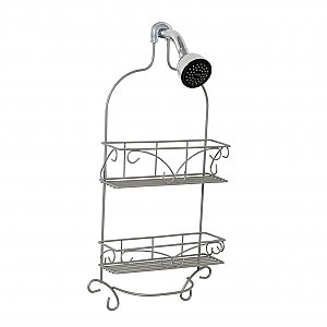 Scroll Design Shower Head Caddy - Satin Nickel