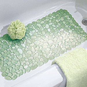 Pebblz Non-Slip Suction Bath Mat for Shower, Bathtub - Green
