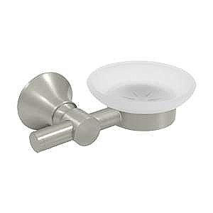 Contemporary Streamlined Series Soap Holder with Glass - Brushed Nickel
