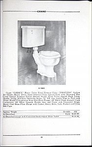 Vintage "Crane"  Corsyn Tankless Toilet - Circa 1920