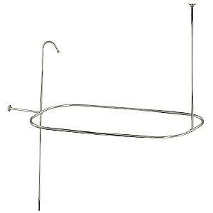 Solid Brass Shower Enclosure - Rectangular with Riser - Polished Nickel