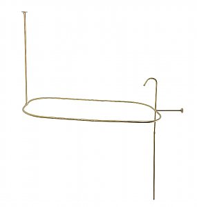 Solid Brass Shower Enclosure - Rectangular with Riser - Brushed Brass
