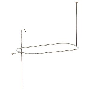 Solid Brass Shower Enclosure - Rectangular with Riser - Brushed Nickel