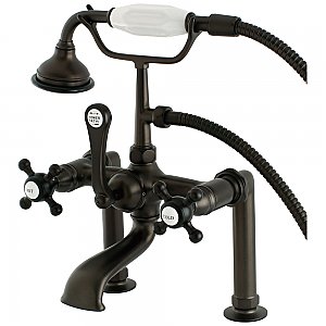 Aqua Vintage AE103T5BX English Country Deck Mount Clawfoot Tub Faucet, Oil Rubbed Bronze